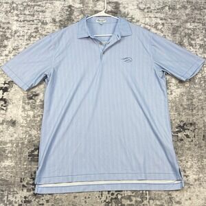 Peter Millar Men's L Polo Shirt Blue Summer Comfort Performance Golf Luxury